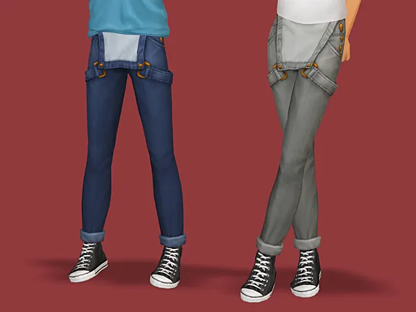 4t2 EP09 Dungarees Denim now for CU - The Sims 2 Custom Content