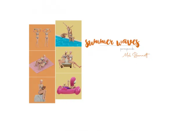 Alpha Summer Waves Posepack by melbennett - The Sims 4 Custom Content