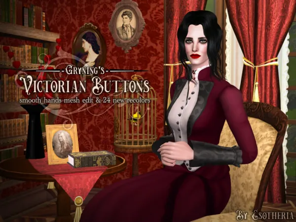 Grynings 4t2 Victorian Buttons Smooth Hands mesh edit 24 recolors - The Sims 2 Custom Content