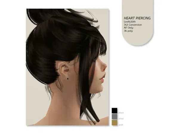 LeahLilith Heart Ear Piercing 3t2 LilRoisin by simsfinds - The Sims 2 Custom Content