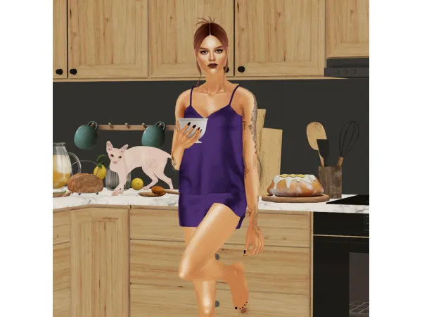 Silk pajama set - The Sims 2 Custom Content