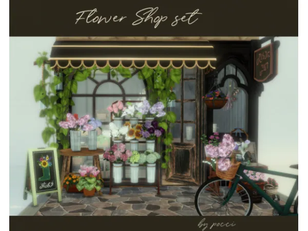 Maxis Match Flower Shop Set by pocci - The Sims 4 Custom Content