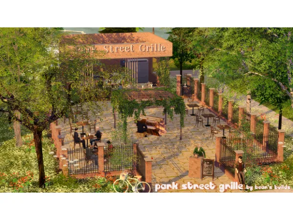 Mix Park Street Grille by Bean's Builds - The Sims 4 Custom Content