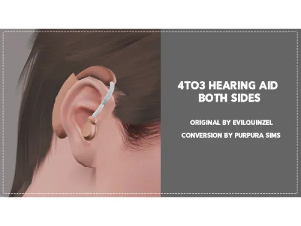 4to3 Hearing Aid Both Sides by Purpura Sims - The Sims 3 Custom Content