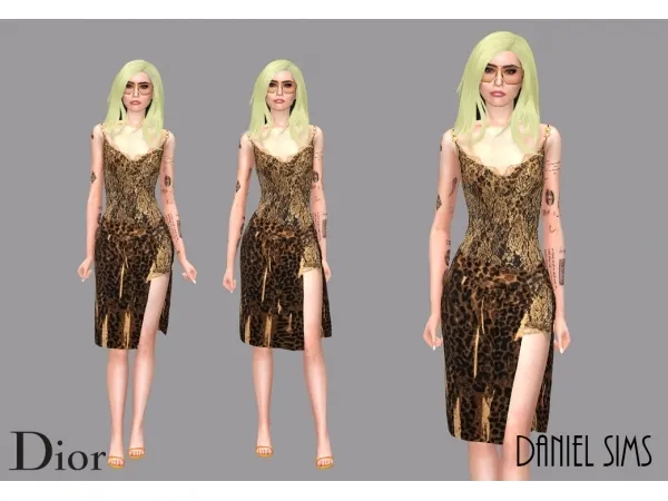 Alpha Miley Cyrus in Christian Dior by John Galliano - The Sims 4 Custom Content
