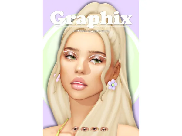 Maxis Match GRAPHIX a collection of graphic liners by Lady Simmer - The Sims 4 Custom Content