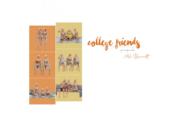 Maxis Match College Friends Posepack by melbennett - The Sims 4 Custom Content