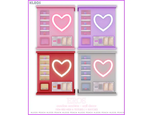 Alpha PEACH Condom Machine Decor by Kleos Sims - The Sims 4 Custom Content