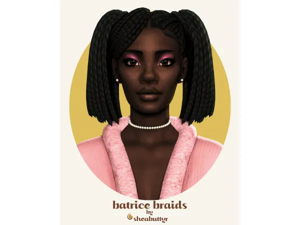 Maxis Match batrice braids by simsfinds - The Sims 4 Custom Content
