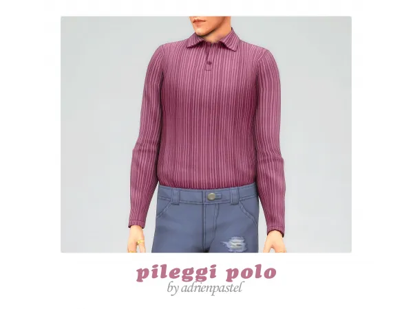Maxis Match Pileggi Polo by adrienpastel - The Sims 4 Custom Content