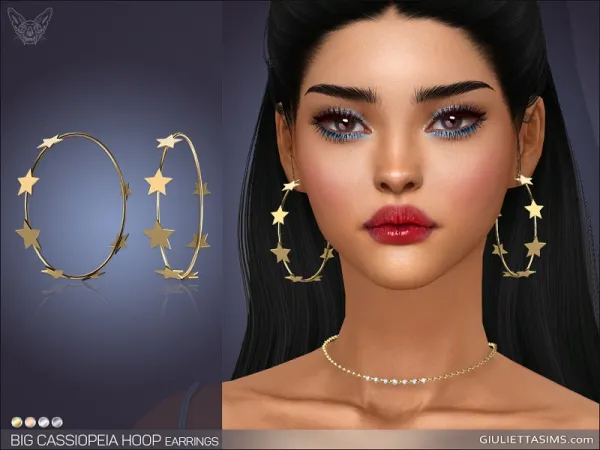 Alpha BIG CASSIOPEIA HOOP EARRINGS by simsfinds - The Sims 4 Custom Content