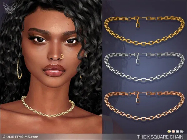 Alpha THICK SQUARE CHAIN by simsfinds - The Sims 4 Custom Content