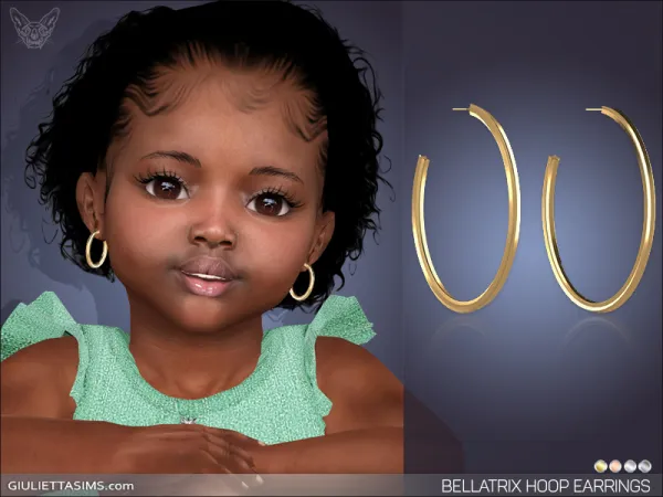 Alpha BELLATRIX HOOP EARRINGS FOR TODDLERS by simsfinds - The Sims 4 Custom Content