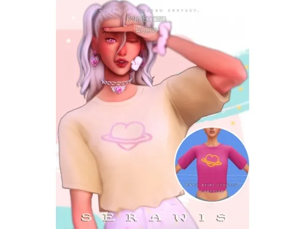 Maxis Match [ SERAWIS ] Forgetting Words ( Baby Ariel Croptop OVERRIDE ) - The Sims 4 Custom Content