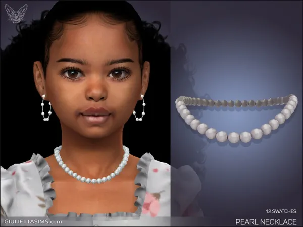 Alpha PEARL NECKLACE FOR KIDS by simsfinds - The Sims 4 Custom Content