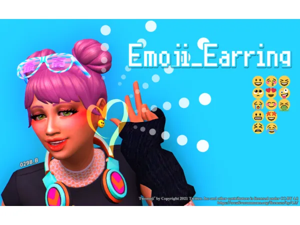 Maxis Match Emoji earrings - The Sims 4 Custom Content