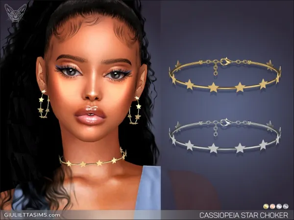 Alpha CASSIOPEIA STAR CHOKER by simsfinds - The Sims 4 Custom Content