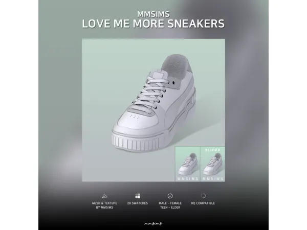Alpha Love me more Sneakers Slider by MMSIMS - The Sims 4 Custom Content