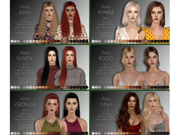 Antos hair dump for pretty womans - The Sims 2 Custom Content