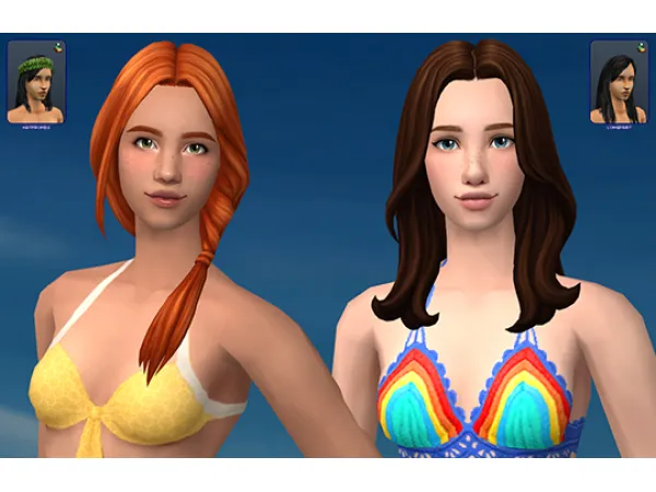 More 4t2 Clay Hair defaults These are for hairs that came with Bon Voyage - The Sims 2 Custom Content