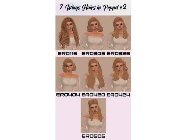 7 Wings hairs retextured - The Sims 2 Custom Content