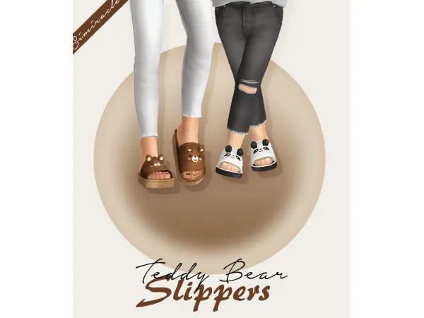 Mix Trillyke Teddy Bear Slippers - The Sims 4 Custom Content