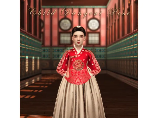 Alpha [Atelier Lena] Child Dangeui Hanbok Pose by simsfinds - The Sims 4 Custom Content