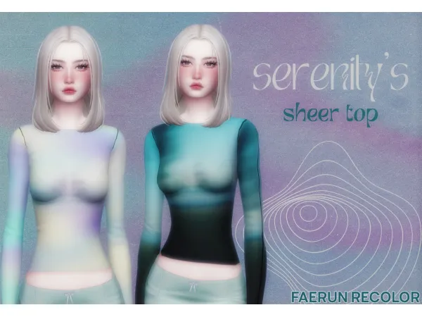 Maxis Match serenitys sheer top recolor by faerunsims - The Sims 4 Custom Content