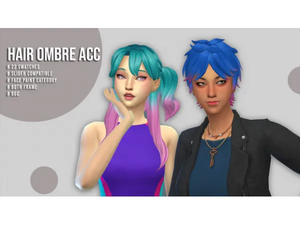 Maxis Match Hair ombre accessory by megukiru - The Sims 4 Custom Content