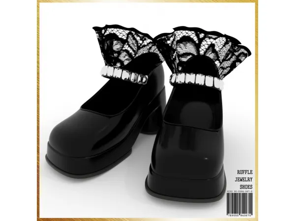 Alpha Ruffle Jewelry Shoes - The Sims 4 Custom Content