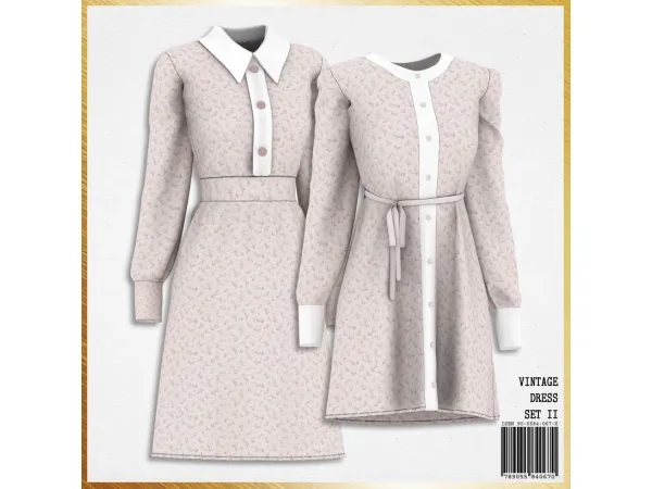 Alpha Vintage Dress Set_part2 by simsfinds - The Sims 4 Custom Content