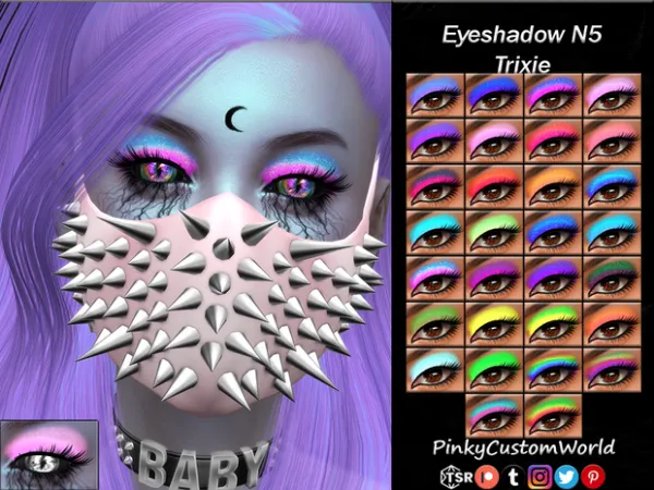Alpha Eyeshadow N5 Trixie by Pinkycustomworld - The Sims 4 Custom Content