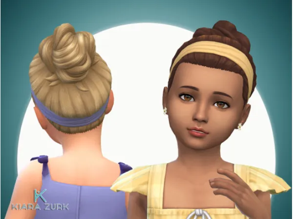 Maxis Match Band Messy Bun for Girls - The Sims 4 Custom Content