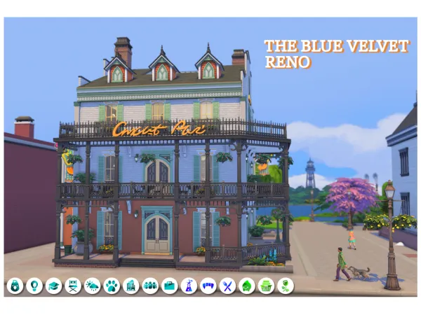 Maxis Match The Blue Velvet Reno - The Sims 4 Custom Content