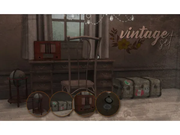 Mix Vintage Set A Sketchfab Conversion - The Sims 4 Custom Content