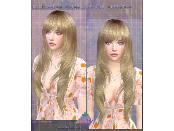 Alpha Jujujam043 Hair by simsfinds - The Sims 4 Custom Content