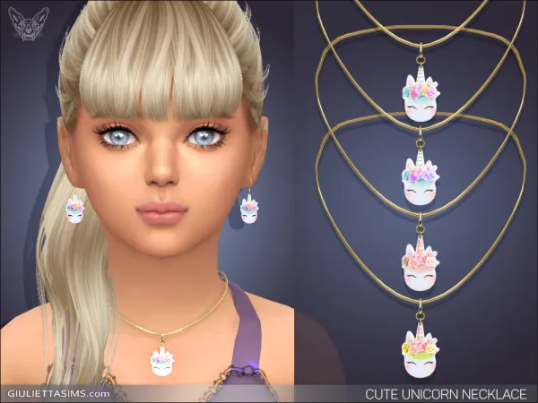 Alpha CUTE UNICORN NECKLACE - The Sims 4 Custom Content