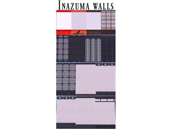 Mix Inazuma Walls Auditore by Natalia - The Sims 4 Custom Content