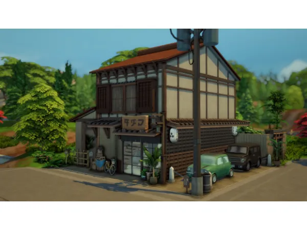 Maxis Match Mokuzai Machiya by honeybella - The Sims 4 Custom Content