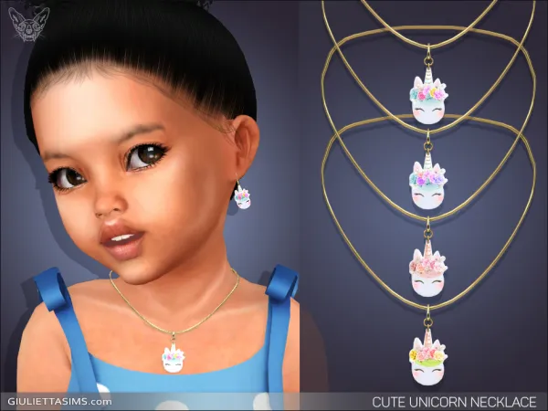 Alpha CUTE UNICORN NECKLACE by - The Sims 4 Custom Content