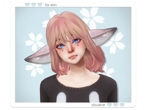Mix Fantasy Fox Ears by cloudcat - The Sims 4 Custom Content