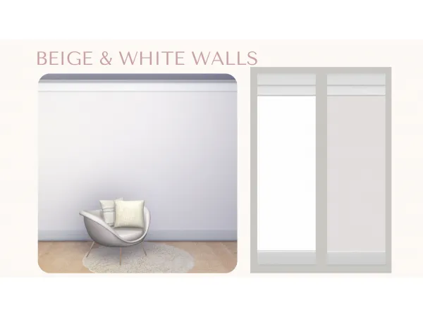 Mix Beige White Walls - The Sims 4 Custom Content