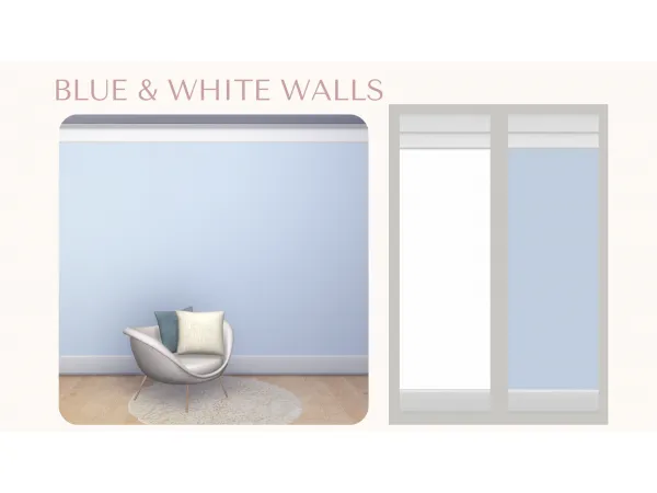 Mix Blue White Walls - The Sims 4 Custom Content