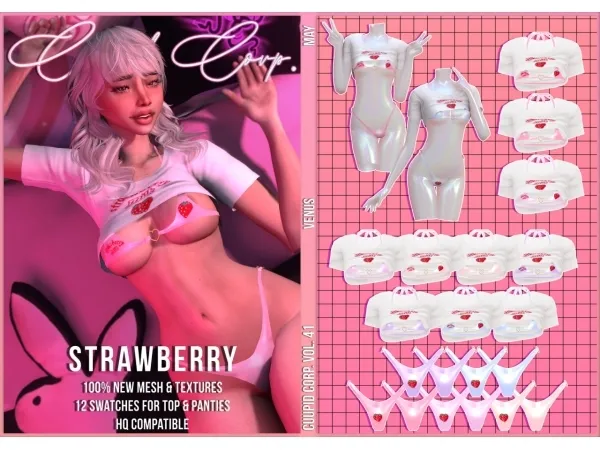 Alpha cuupid corp strawberry by missme12 - The Sims 4 Custom Content