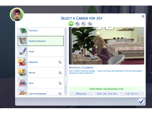 Maxis Match WooHoo Columnist by HexeSims - The Sims 4 Custom Content