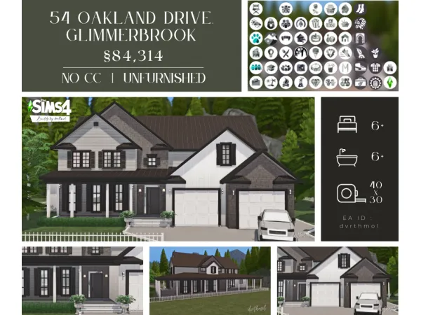 Maxis Match 54 OAKLAND DRIVE GLIMMERBROOK - The Sims 4 Custom Content