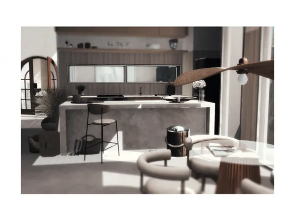 concrete island set by SundaySims