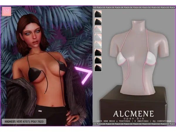 Alpha Alcmene Open Bra Top - The Sims 4 Custom Content