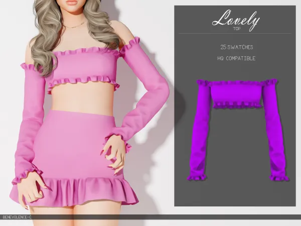 Alpha Lovely Top by luminescent - The Sims 4 Custom Content