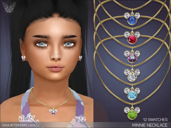 Alpha MINNIE NECKLACE FOR KIDS by simsfinds - The Sims 4 Custom Content